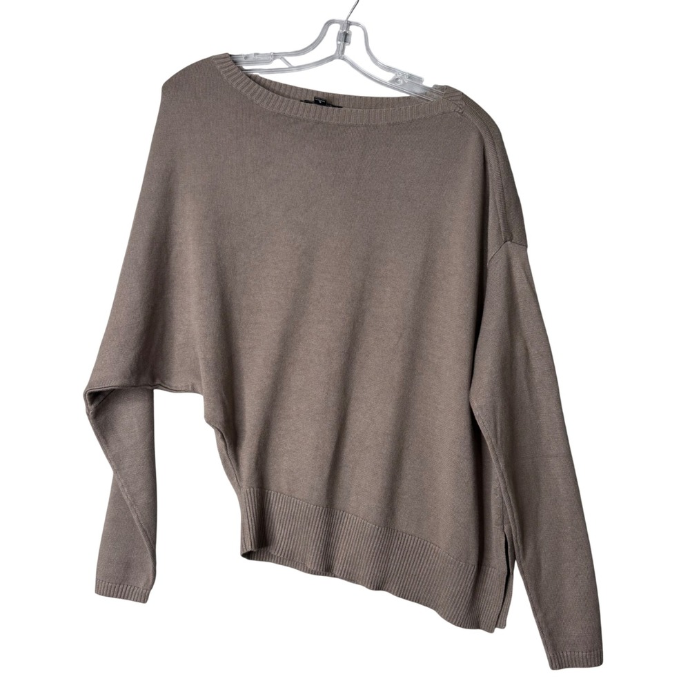 Lamarque Asymmetrical Sweater Womens S Tan Knit Quiet Luxury Oversized